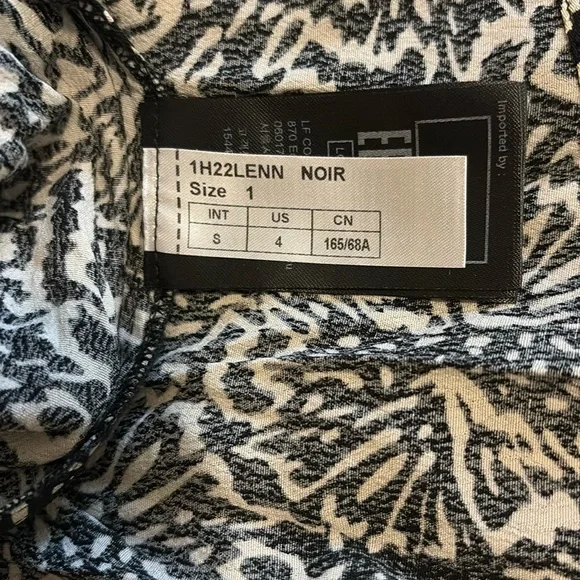 ba&sh Black and Cream Asymmetrical Midi Skirt - Picture 8 of 9